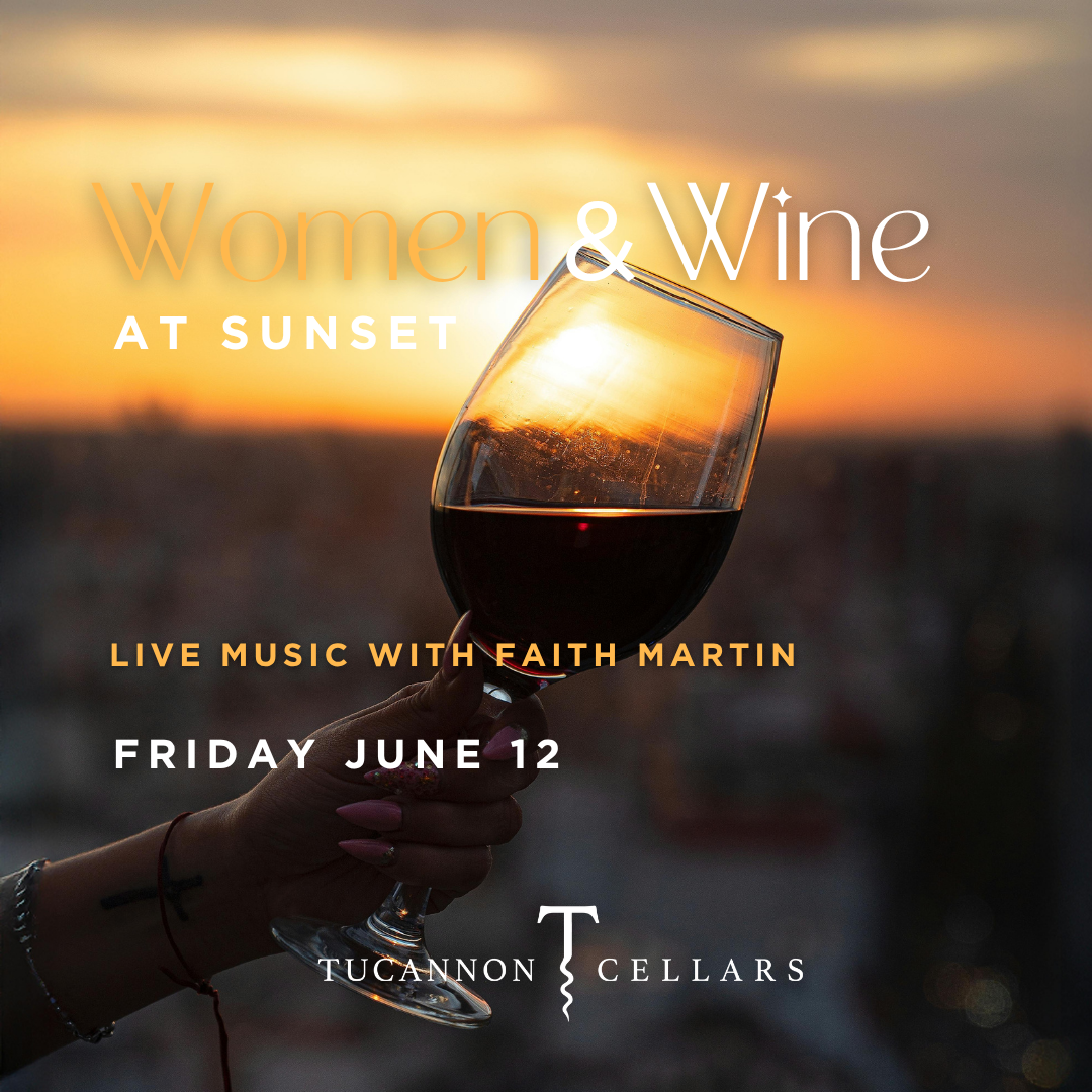 Sunset wine event with live music.